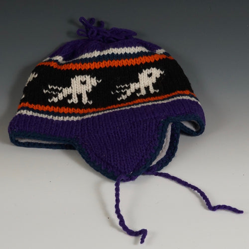 Wool Hat w/ Ears - Indigo Birds