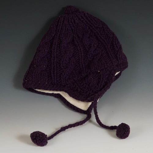 Wool Hat w/ Ears - Purple