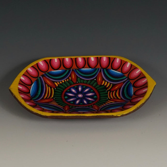 Handcrafted Wooden Bowl - Vibrant Eye