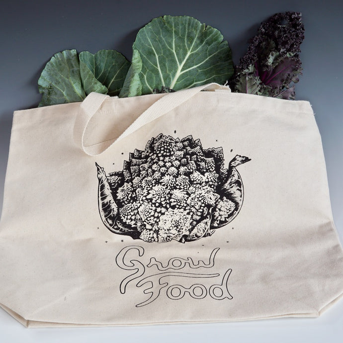 GROW FOOD FRACTAL Organic Cotton Canvas Tote