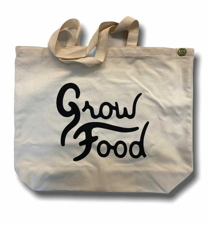 GROW FOOD SCRIPT Organic Cotton Canvas Tote